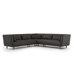 Divani Casa Conway Modern Grey Fabric Sectional Sofa