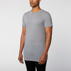 Stripe Crew Neck Tee // Light Blue (XS)