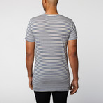 Stripe Crew Neck Tee // Light Blue (XS)