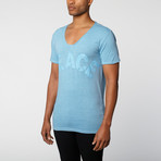 Peace V-Neck Vintage Wash Tee // Blue (M)