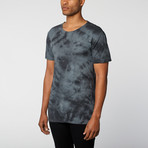 Crew Neck Batik Dye Cotton Tee // Blue (XL)