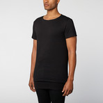 The Project Garments // Crew Neck Double Layer Tee // Black (L)