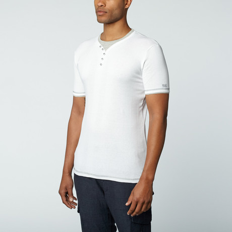 Ribbed Henley // White (XS)