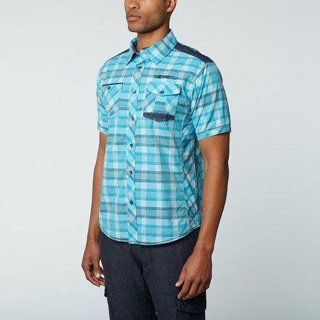 Short Sleeve Shirt // Aqua Plaid (XS)