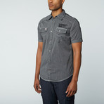 Short Sleeve Shirt // Black Wide Stripe (XL)