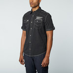 Short Sleeve Shirt // Black Pin Stripe (XS)