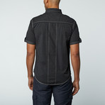 Short Sleeve Shirt // Black Pin Stripe (L)