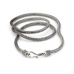 Sterling Silver Woven Hook Chain Necklace