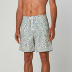 Passport Boardshort // White + Blue (28)