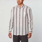 Classic Striped Linen Shirt // Grey + White Stripe (L)