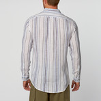 Island Company // Classic Striped Linen Shirt // Blue + White (XL)