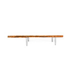 Live-edge Cypress Coffee Table // Natural (Mid-Century Classic Leg // 2 Rods)