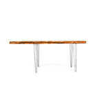 Live-edge Cypress Dining Table // Natural (Mid-Century Classic Leg // 2 Rods)