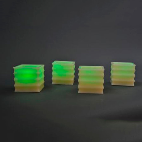 Color-Changing Flameless Candles // Ribbed // Set Of 4