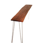 Live-edge Tripod Console Mahogany Table // Espresso