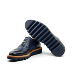 Decorative Perforated Derby // Navy (Euro: 43)