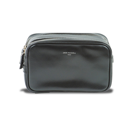 Travel Pouch 2-Zip // Saffiano Leather (Black)
