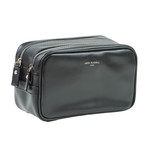 Travel Pouch 2-Zip // Saffiano Leather (Black)
