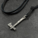 Tomahawk Pendant + Leather Cord // Sterling Silver
