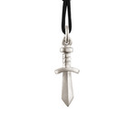 Gladiator Sword Pendant + Leather Cord // Sterling Silver