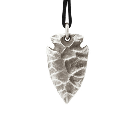 Arrowhead Pendant + Leather Cord // Sterling Silver