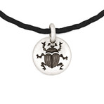 Scarab Beetle Charm Bracelet // Sterling Silver