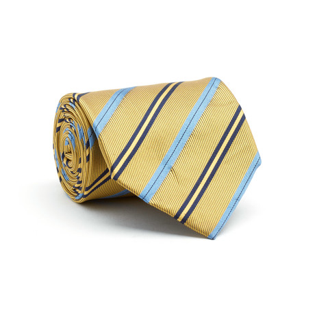 Striped Silk Tie // Yellow + Blue