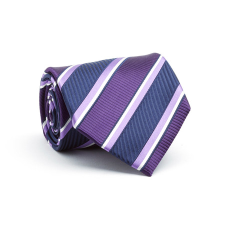 Silk Tie // Light + Dark Purple Stripe