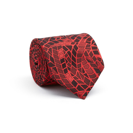Silk Tie // Red Check Pattern