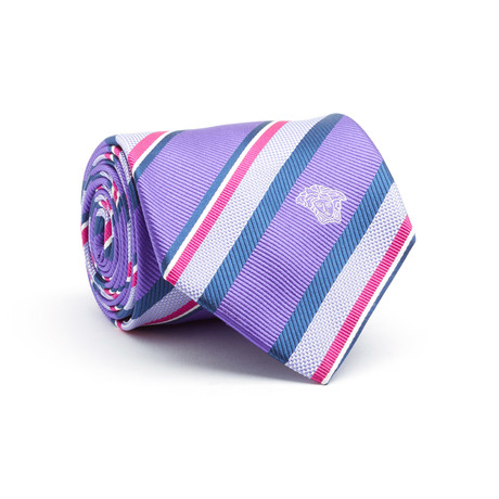Silk Tie // Purple Stripe Mix