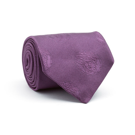 Silk Tie // Dark Purple Pattern