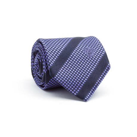 Silk Tie // Purple + Black Stripe