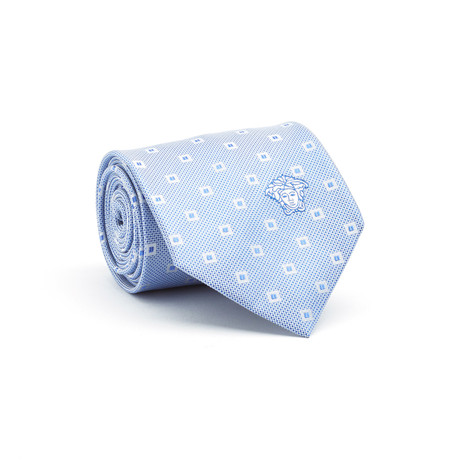 Silk Tie // Light Blue Square