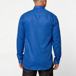Long Sleeve Star Button-Up Shirt // Bold Blue (L)