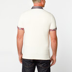 Short Sleeve Polo Shirt // White Paisley (XL)