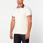Short Sleeve Polo Shirt // White Paisley (S)