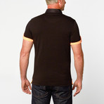 Short Sleeve Polo Shirt // Black + Orange (L)