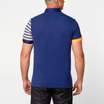 Short Sleeve Polo Shirt // Navy Stripe (M)