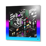Neon City // Aluminum Print (16"W x 16"H x 1.5"D)