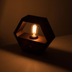 Walnut Hexagon Lamp