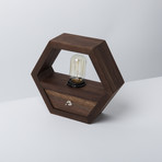 Walnut Hexagon Lamp