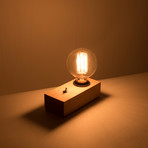 Maple Desktop Edison Lamp (Oval Bulb Style)