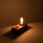 Walnut Desktop Edison Lamp (Oval Bulb Style)