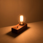 Walnut Desktop Edison Lamp (Oval Bulb Style)