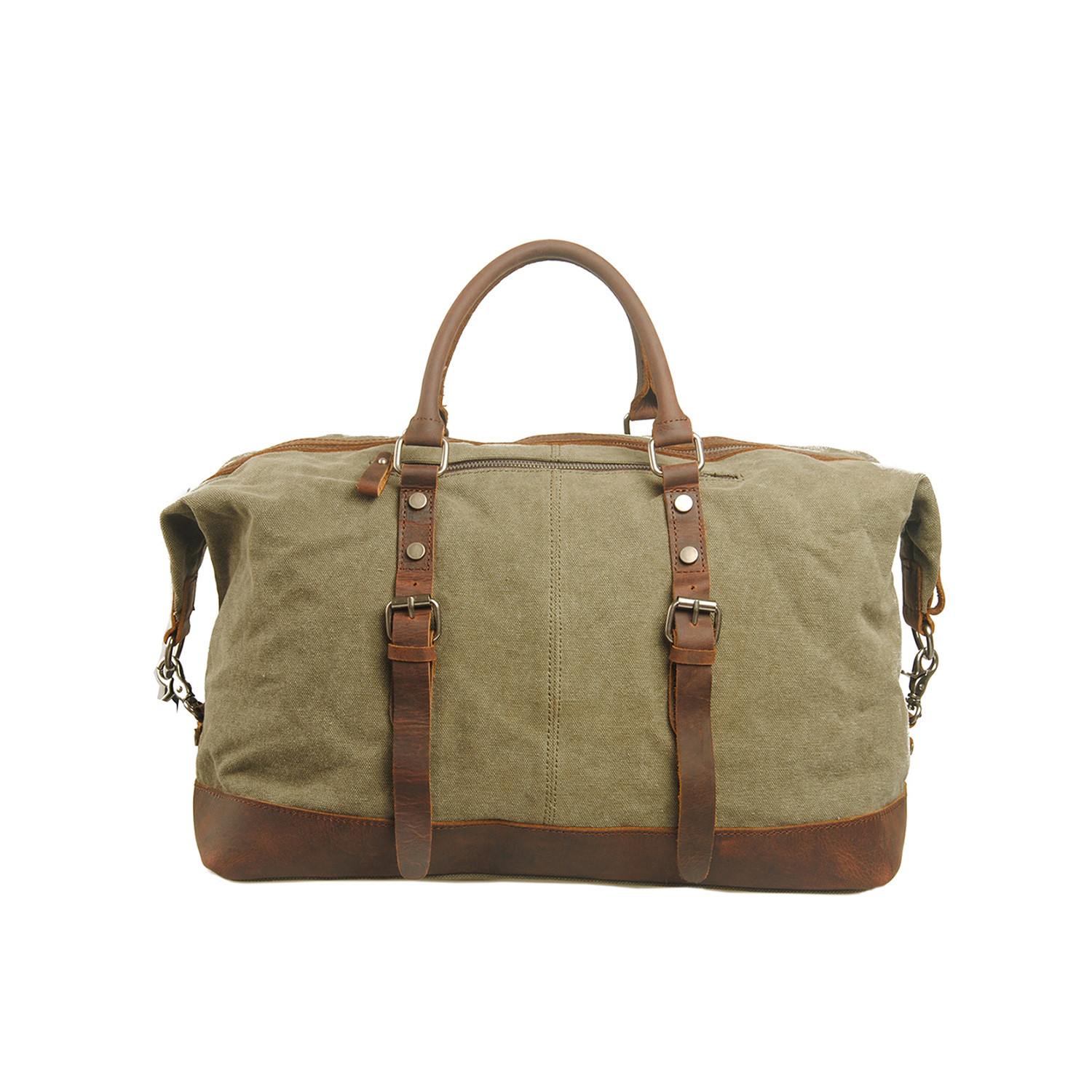 canvas travel duffel bag green