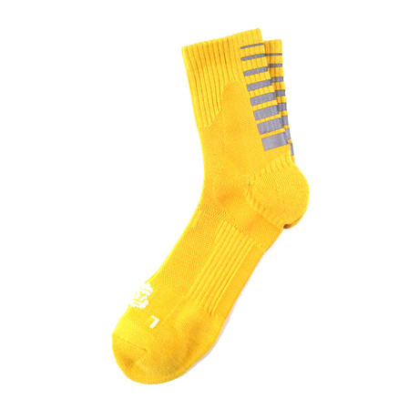 Reflective Gradient Quarter Ankle Sock // Yellow