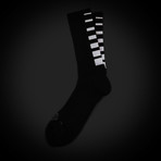 Reflective Gradient Half Calf Crew Sock // Yellow