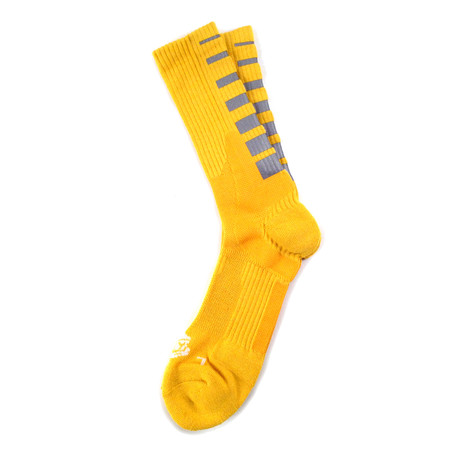 Reflective Gradient Half Calf Crew Sock // Yellow