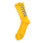 Reflective Gradient Half Calf Crew Sock // Yellow