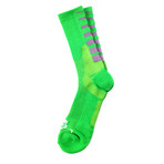 Reflective Gradient Half Calf Crew Sock // Green